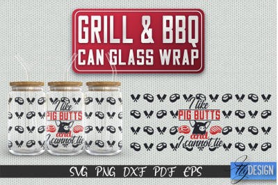 Glass Can Wrap SVG | Grill &amp; BBQ Wrap SVG | Glass Can Wrap SVG