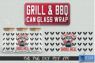 Glass Can Wrap SVG | Grill &amp; BBQ Wrap SVG | Glass Can Wrap SVG