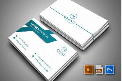 Creative And Simple White Blue Business Card