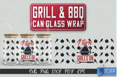 Glass Can Wrap SVG | Grill &amp; BBQ Wrap SVG | Glass Can Wrap SVG