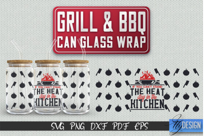 Glass Can Wrap SVG | Grill &amp; BBQ Wrap SVG | Glass Can Wrap SVG