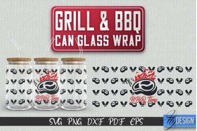 Glass Can Wrap SVG | Grill &amp; BBQ Wrap SVG | Glass Can Wrap SVG