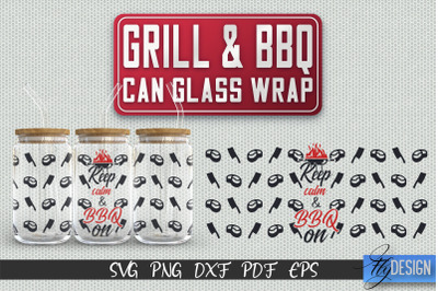 Glass Can Wrap SVG | Grill &amp; BBQ Wrap SVG | Glass Can Wrap SVG