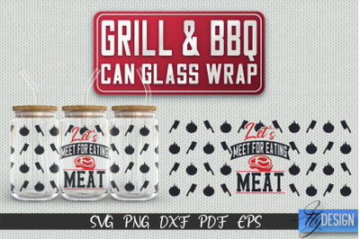 Glass Can Wrap SVG | Grill &amp;amp; BBQ Wrap SVG | Glass Can Wrap SVG