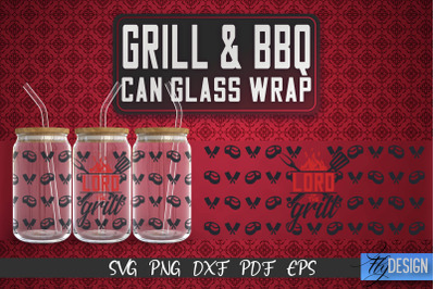 Glass Can Wrap SVG | Grill &amp; BBQ Wrap SVG | Glass Can Wrap SVG