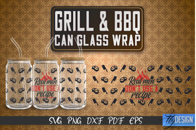 Glass Can Wrap SVG | Grill &amp;amp; BBQ Wrap SVG | Glass Can Wrap SVG