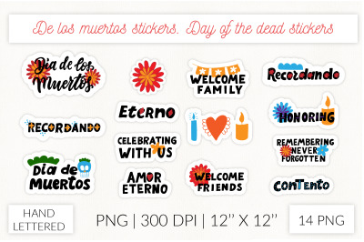 Day of the dead stickers. Dia de los Muertos stickers