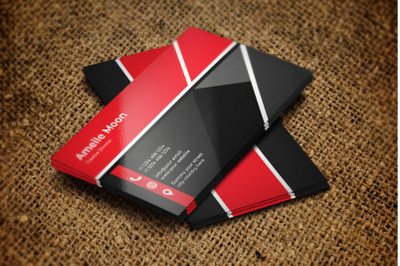 Stylish Red And Black Business Card