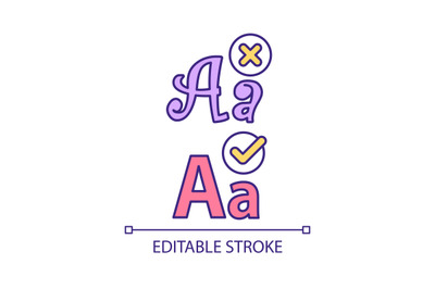 Prefer simple fonts RGB color icon