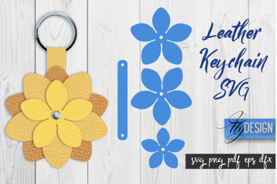 Leather Keychain Flower SVG | Key Fob SVG | Bag Tag Design