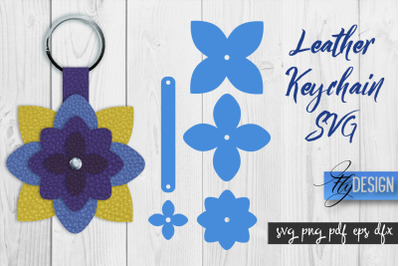 Leather Keychain Flower SVG | Key Fob SVG | Bag Tag Design