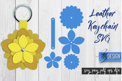 Leather Keychain Flower SVG | Key Fob SVG | Bag Tag Design