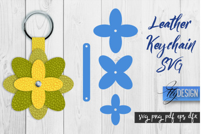 Leather Keychain Flower SVG | Key Fob SVG | Bag Tag Design