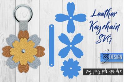 Leather Keychain Flower SVG | Key Fob SVG | Bag Tag Design