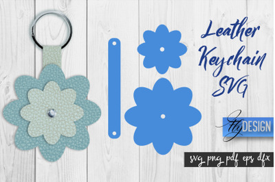 Leather Keychain Flower SVG | Key Fob SVG | Bag Tag Design