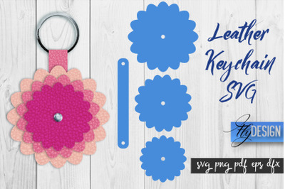 Leather Keychain Flower SVG | Key Fob SVG | Bag Tag Design