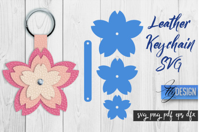 Leather Keychain Flower SVG | Key Fob SVG | Bag Tag Design