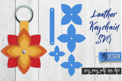 Leather Keychain Flower SVG | Key Fob SVG | Bag Tag Design