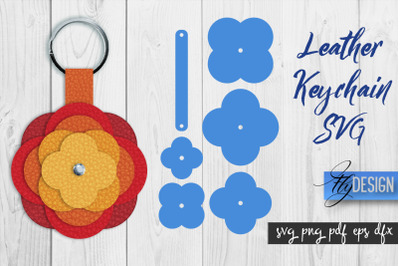 Leather Keychain Flower SVG | Key Fob SVG | Bag Tag Design