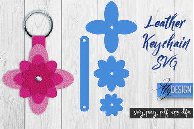 Leather Keychain Flower SVG | Key Fob SVG | Bag Tag Design