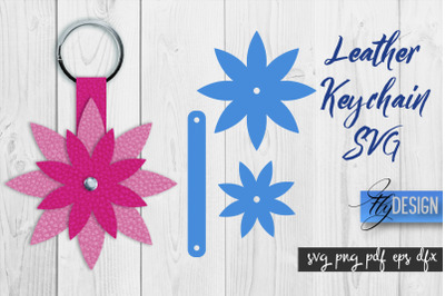 Leather Keychain Flower SVG | Key Fob SVG | Bag Tag Design