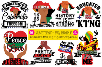 JUNETEENTH SVG  DESIGN BUNDLE &2F;JUNETEENTH SVG CUT FILE