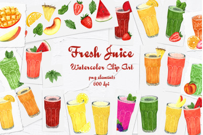 Summer Juice Watercolor Clipart