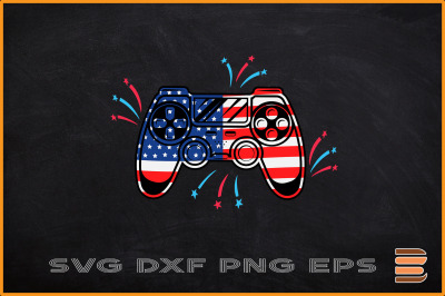 4th of July Video Game Gamer USA Flag