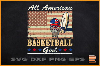 All American Basketball Girl 4th Of July