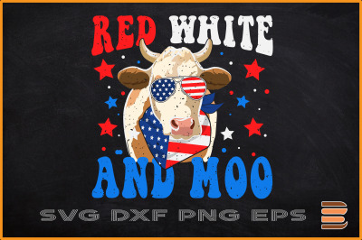 Red White And Moo 4th Of July Cow