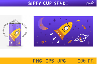 Sippy Cup Sublimation. Kids Tumbler. Sippy Cup Space