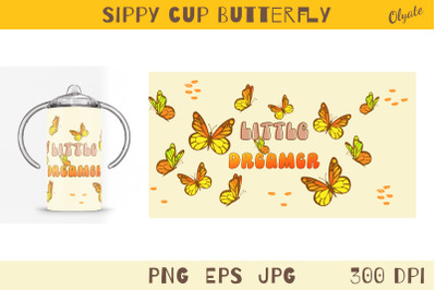 Sippy Cup Sublimation. Sippy Cup Butterfly. Kids Cup