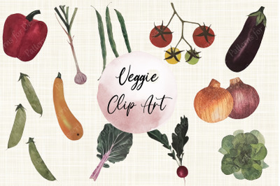 Watercolor Vegetable Clip Art