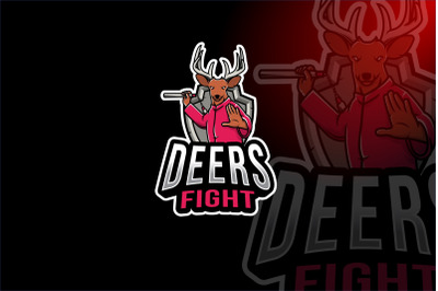 Deer Fight Esport Logo Template