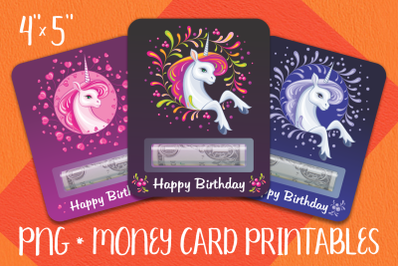 Beautiful Unicorn Birthday Card | Printable Money Holder Template