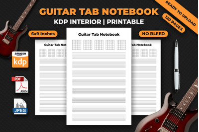 Guitar Tab Notebook KDP Interior