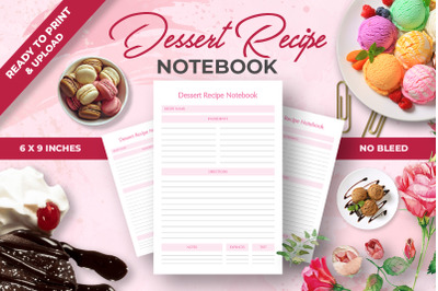 Dessert Recipe Notebook KDP Interior