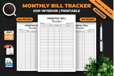 Monthly Bill Tracker KDP Interior