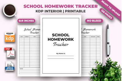 School Homework Tracker KDP Interior