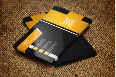 Creative And Modern Yellow Black Business Card