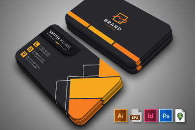 Creative Modern Orange Yellow Business Card