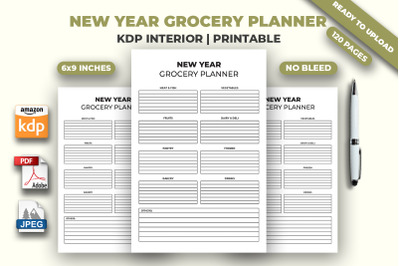 New Year Grocery Planner KDP Interior