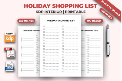 Holiday Shopping List KDP Interior