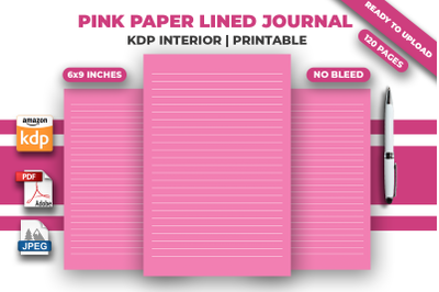 Pink Paper Lined Journal KDP Interior