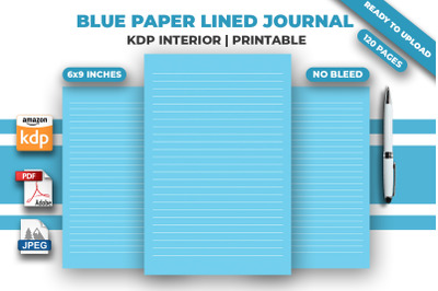 Blue Paper Lined Journal KDP Interior