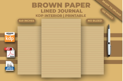 Brown Paper Lined Journal KDP Interior