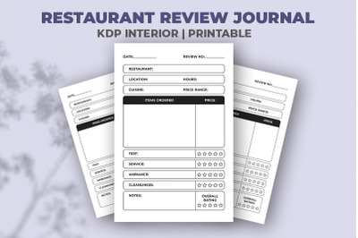 Restaurant Review Journal KDP Interior