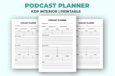 Podcast Planner KDP Interior