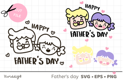 Happy fathers day svg, best dad kawaii clipart svg cricut