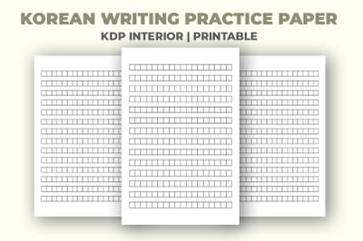 Korean Writing Practice Paper KDP Interior